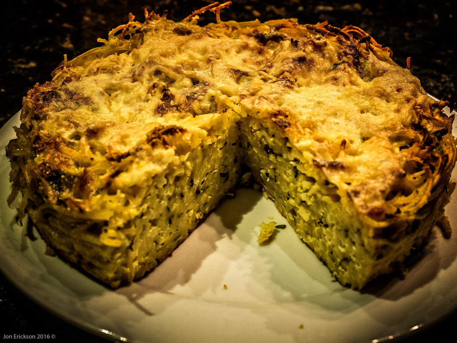 Spaghetti Pie with Pecorino and Black Pepper | Searching4Zen