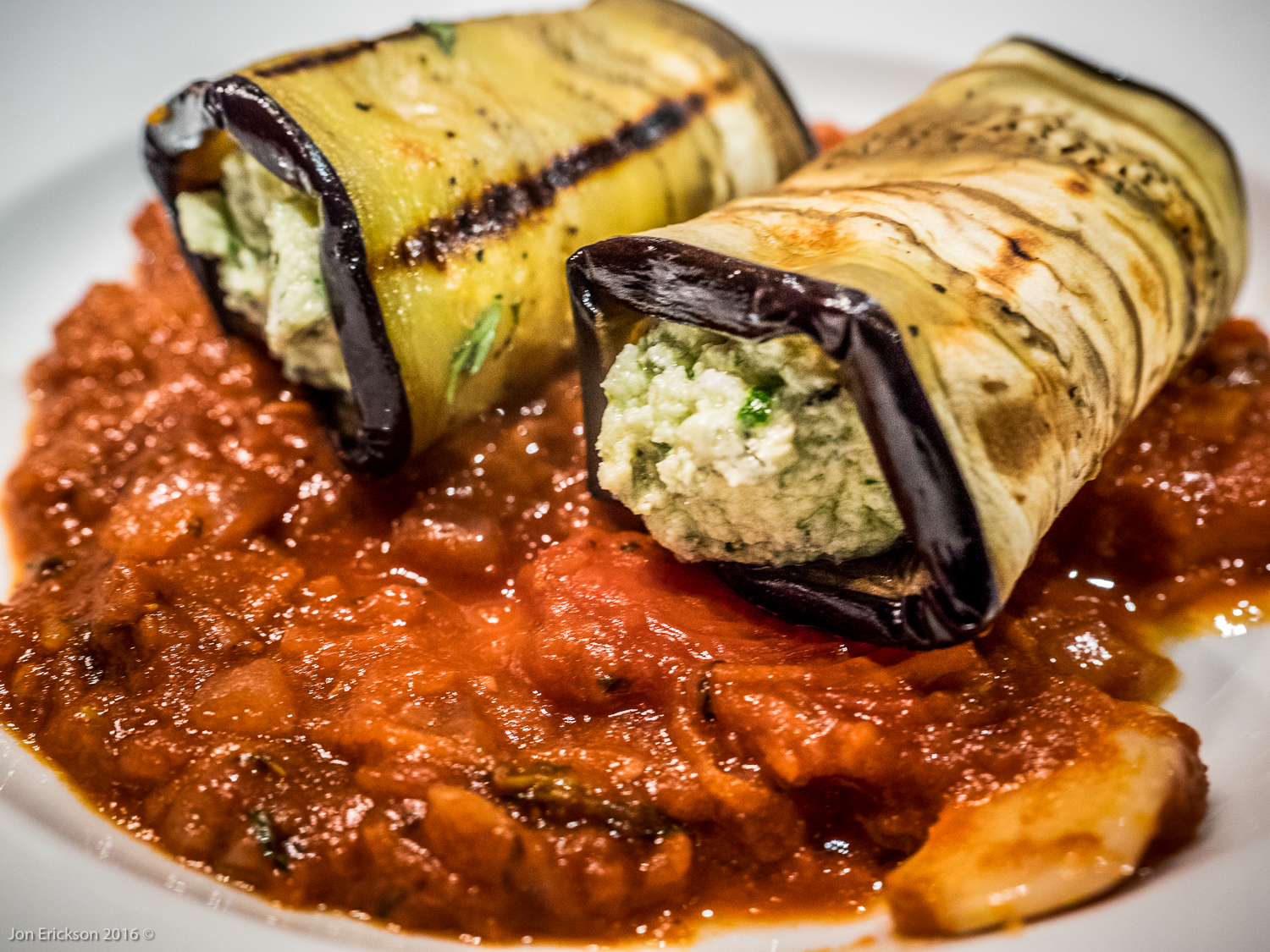 Eggplant Rollatini with Goat Cheese and Pesto Searching4Zen