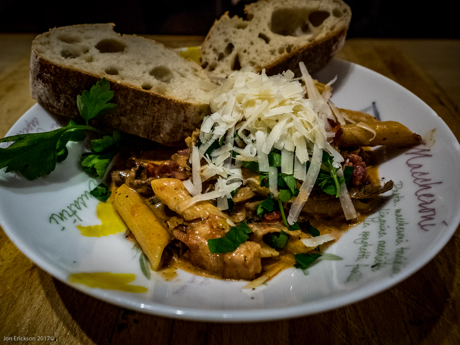 Penne Boscaiola (Woodsman-Style Pasta With Mushrooms and Bacon) | Searching4Zen